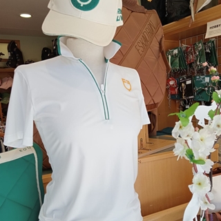 Polo mujer EQUESTRO color blanco vivo verde manga corta TALLA XS - Imagen 2